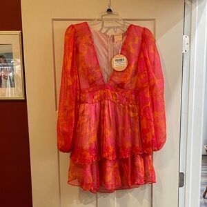Vibrant Pink and Orange Dress